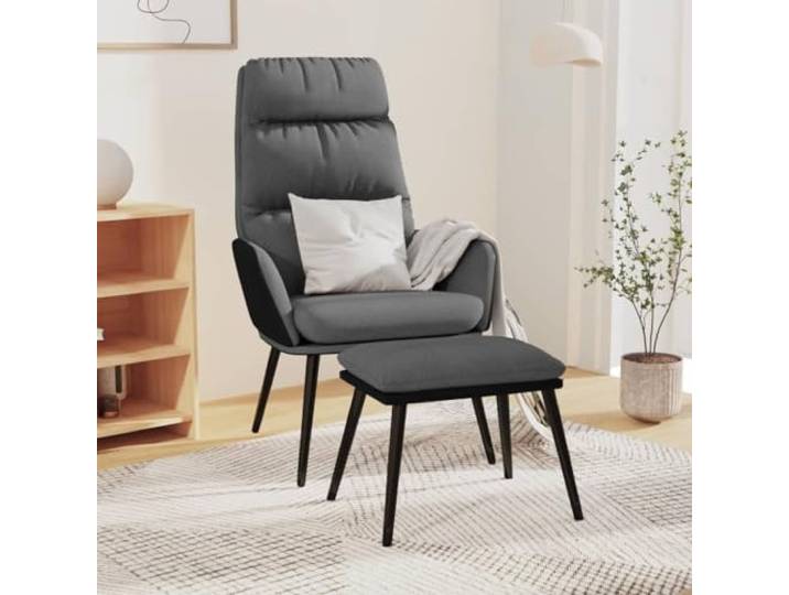 YUTAASU Relax Chair with Ottoman Light Gray Fabric Breathable Fabric, Metal Frame, Sturdy Construction, Living Room Furniture, Armrests