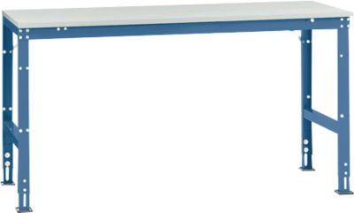 Manuflex Grundtisch UNIVERSAL Standard, Tischplatte Melamin, 1750x800, brillantblau