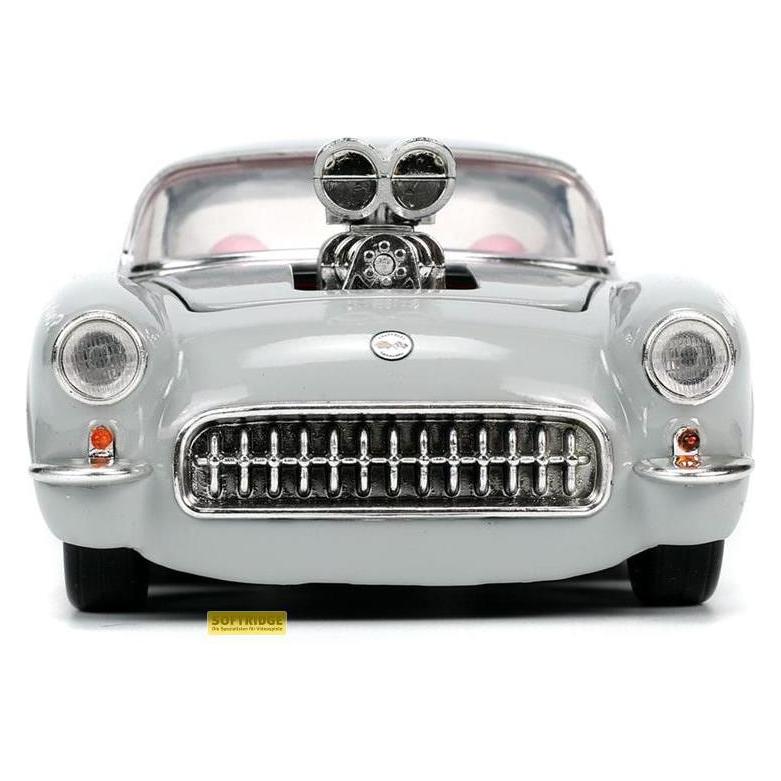 Jada Looney Tunes 1/24 Hollywood Rides 1957 Chevrolet Corvette avec Bugs Bunny figurine (9332390314R00)
