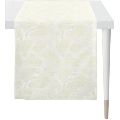 Tischläufer APELT "Domino", beige (natur), B:140cm L:44cm, Polyester, Viskose, Tischdecken