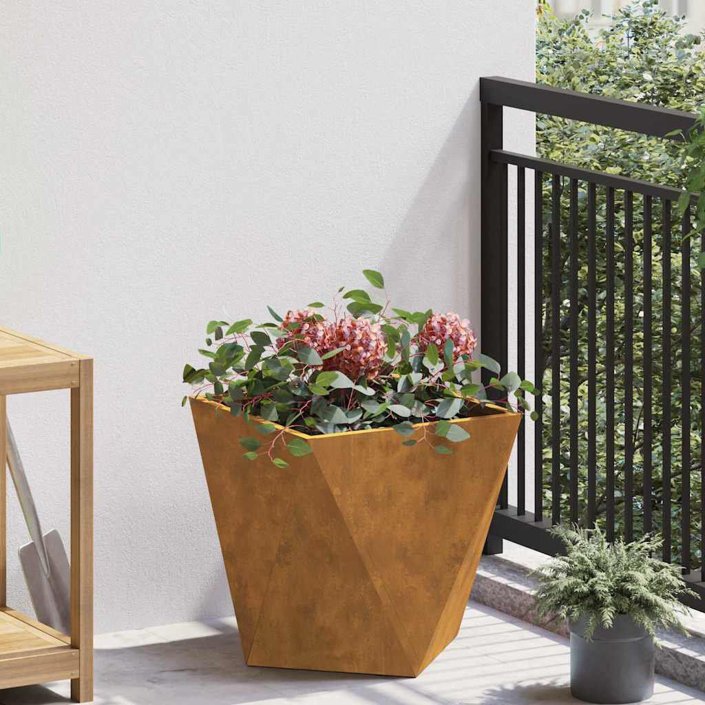 17 Stories Planter Box Rusty 40cm H x 40cm W x 40cm D