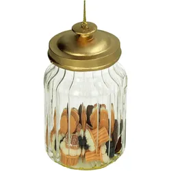 Christbaumschmuck Glas 10,2cm Vorratsglas mit Keksen Figur Weihnachtsbaum Anhänger Weihnachten Christbaumanhänger Weihnachtsbaumschmuck Transparent