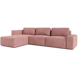 ECKSOFA L Form Arkleton Rosa 360/180/93 cm Links Stil & Komfort