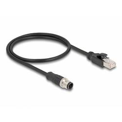 Delock 60073 RJ45 / M12 Netzwerk Adapter Kabel S/FTP 0.50 m Schwarz Geschirmt 1 St.