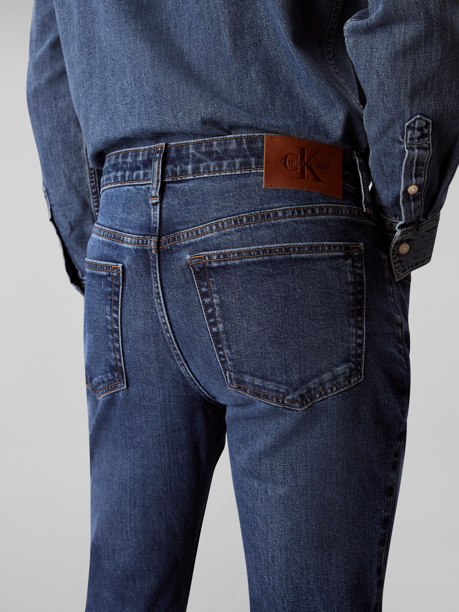 Slim-fit-Jeans CALVIN KLEIN, Herren, Gr. 32, Länge 30, blau (hampton), Denim/Jeans, Obermaterial: 98% Baumwolle, 2% Elasthan, unifarben, slim fit lang, Jeans Slim-fit-Jeans, Slim fit mit Taschen