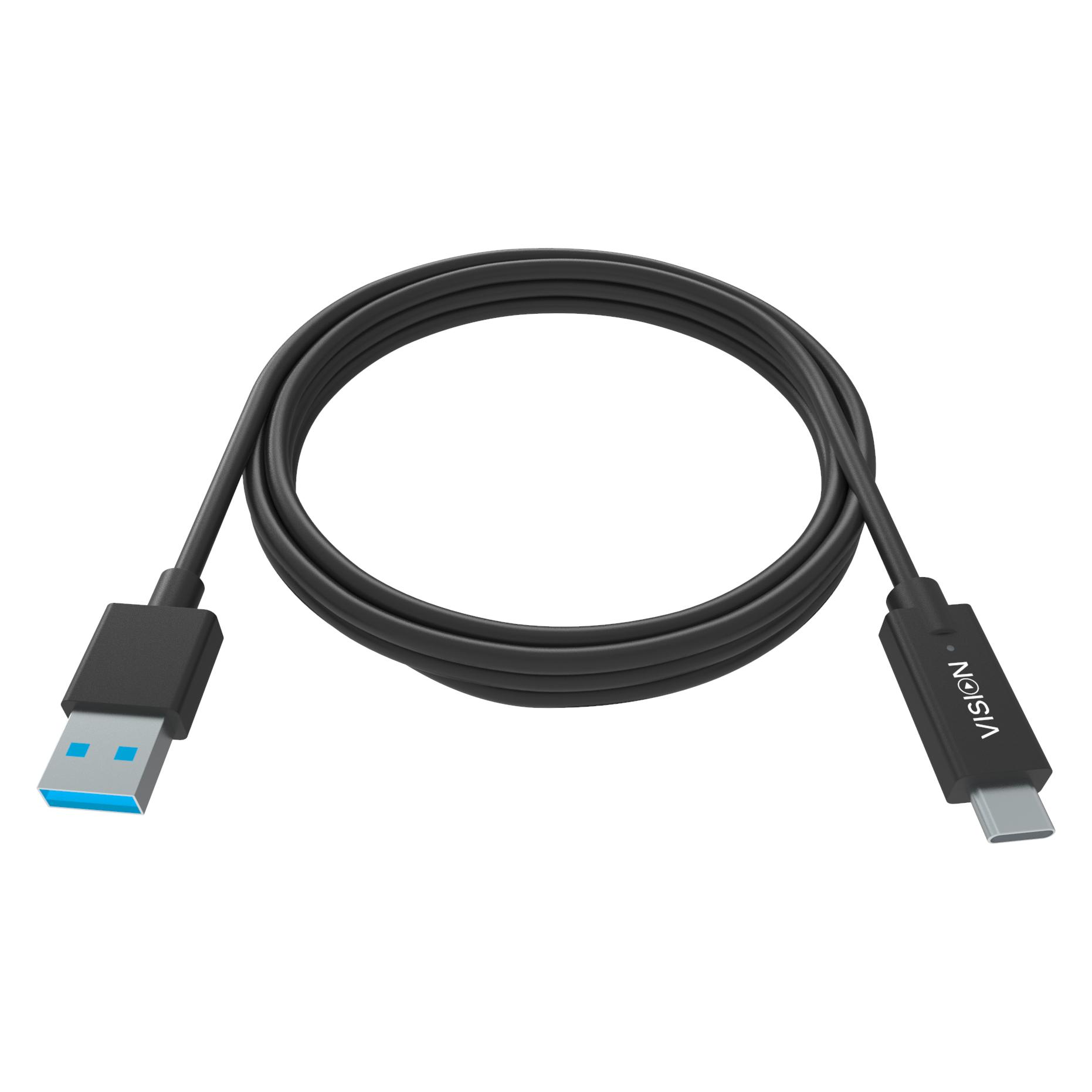 Vision Professional installationstaugliches Kabel USB-C zu USB-A 30 JAHRE GARANTIE Bandbreite 5 Gbi (2 m, USB 3.2 Gen 1) (TC 2MUSBCA/BL)
