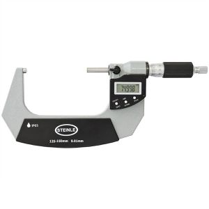 STEINLE Bügelmessschraube 22450150, DIN 863, digital, 0,001mm Auflösung, IP65, mm & Zoll, Messbereich 125 - 150 mm