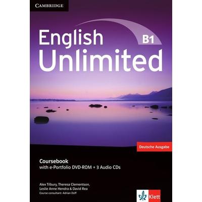 English Unlimited B1 - Pre-Intermediate. Coursebook with e-Portfolio DVD-ROM + 3 Audio-CDs, Taschenbuch von , Klett Sprachen GmbH, 978-3-12-539906-8