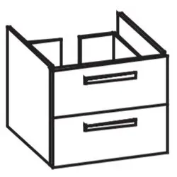 Artiqua 411 Waschtischunterschrank für Darling New 049963 Weiß Glanz, 411-WU2L-D50-7050-68 411-WU2L-D50-7050-68