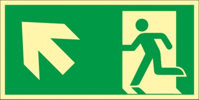 Schild Treppe aufwärts, linksweisend