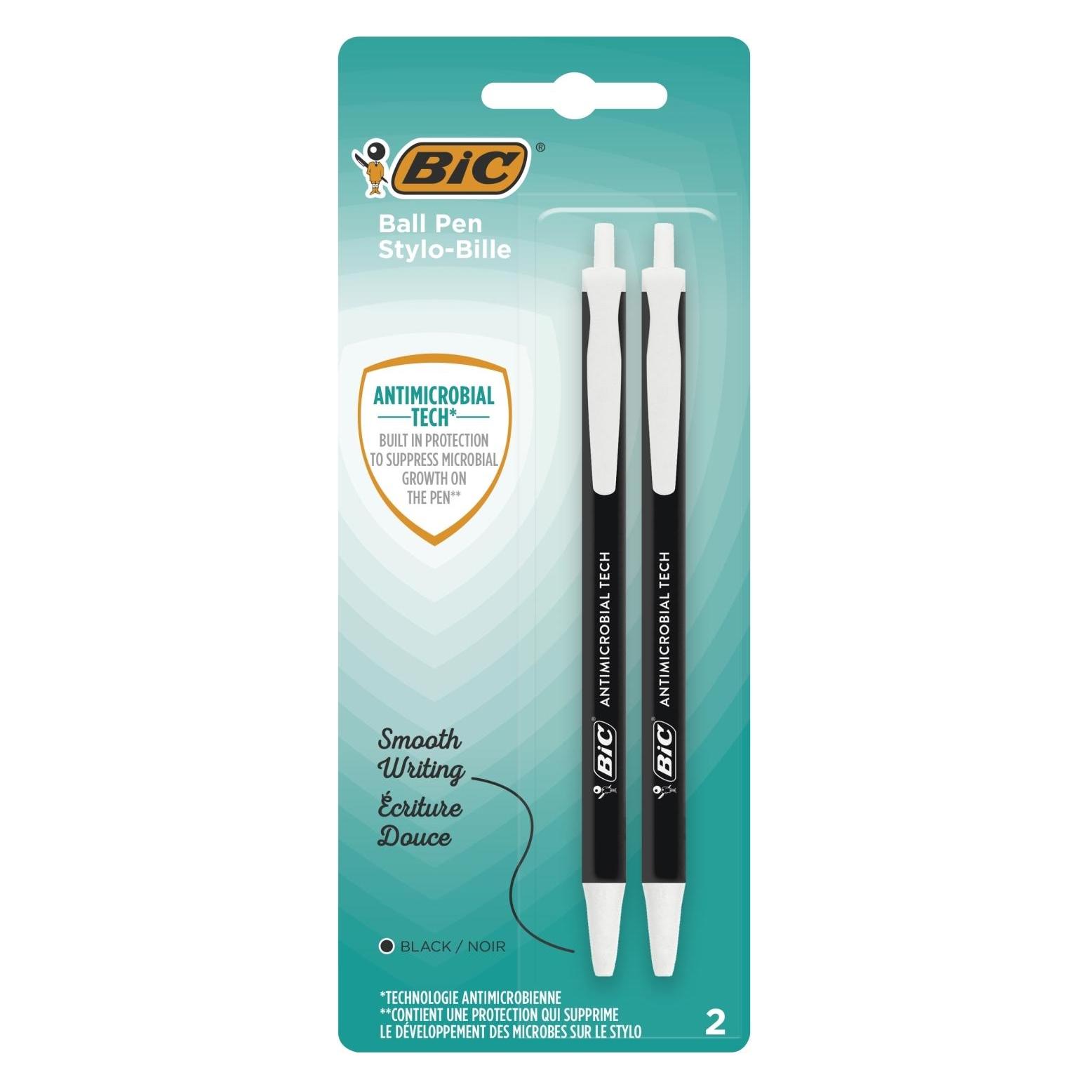 Bic Kuglepen Antimicrobial Tech Medium sort - certificeret som antimikrobiel overfladebeskyttelse - (1x) (500464)