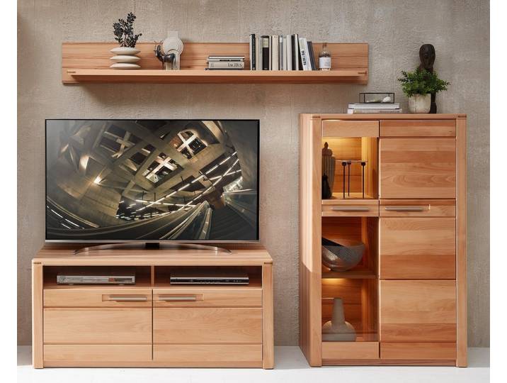 Innostyle Wohnwand (3-teilig) Kernbuche teilmassiv - 260x170x45cm (BxHxT), (3-teilig)