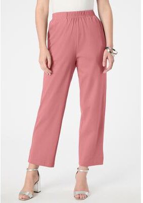 Plus Size Women's Soft Knit Straight-Leg Capri Pant by Roaman's in Desert Rose (Size 5X)
