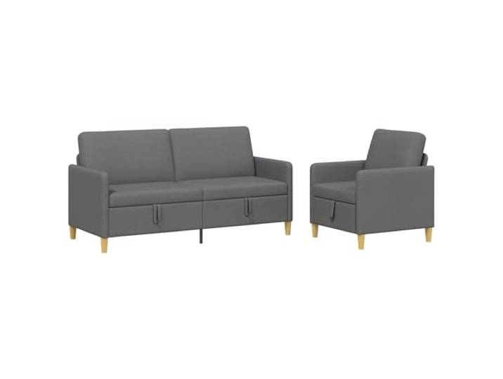 PUGYNBK Sofa mit Aufbewahrung, 2 Stück, dunkelgrau, Polyester Höhenverstellbarer Sitz, versteckter Raum, robuster Metallrahmen, abnehmbare Bezüge, vielseitig einsetzbar im Wohnzimmer oder
