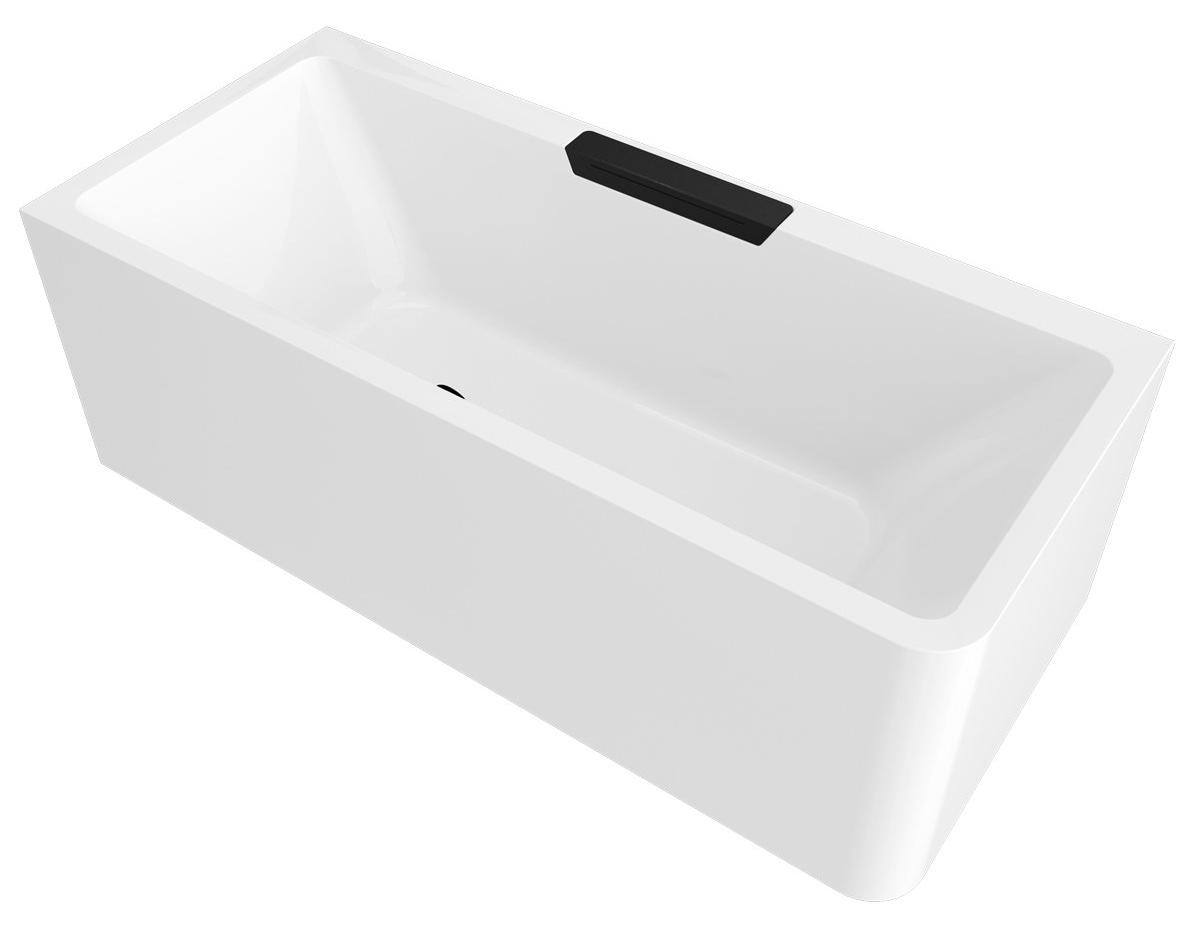 Polysan CASCATA L MONOLITH Rechteckbadewanne 180x80x60cm, Kaskade Schwarz