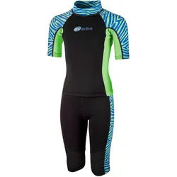 BECO Zebra Vibes kurzer zweiteiliger Neoprenanzug Kinder 68 - blau/grün 164