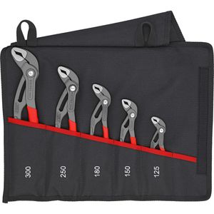 Knipex Wasserpumpenzange Cobra-Set, 00 19 55 S5, mit Druckknopf-Einstellung, 5-teilig, 125 - 300mm x 27 - 70mm