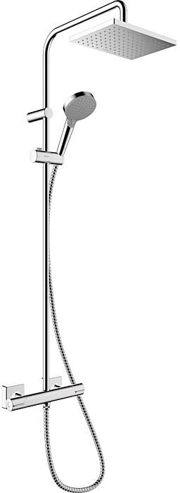 Hansgrohe Vernis Shape 230 1jet Showerpipe 26319000 Green, mit Brausethermostat, chrom