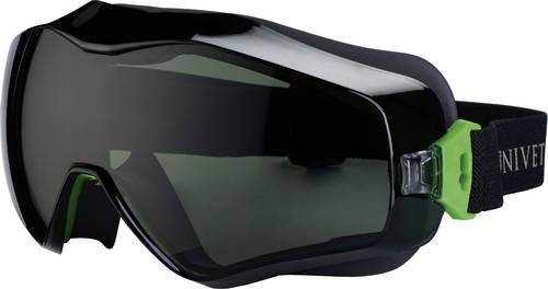 Univet 6X3 6X3-00-05 Vollsichtbrille mit Antibeschlag-Schutz, inkl. UV-Schutz Schwarz, Grün EN 166, EN 170, EN 172 DIN 166, DIN