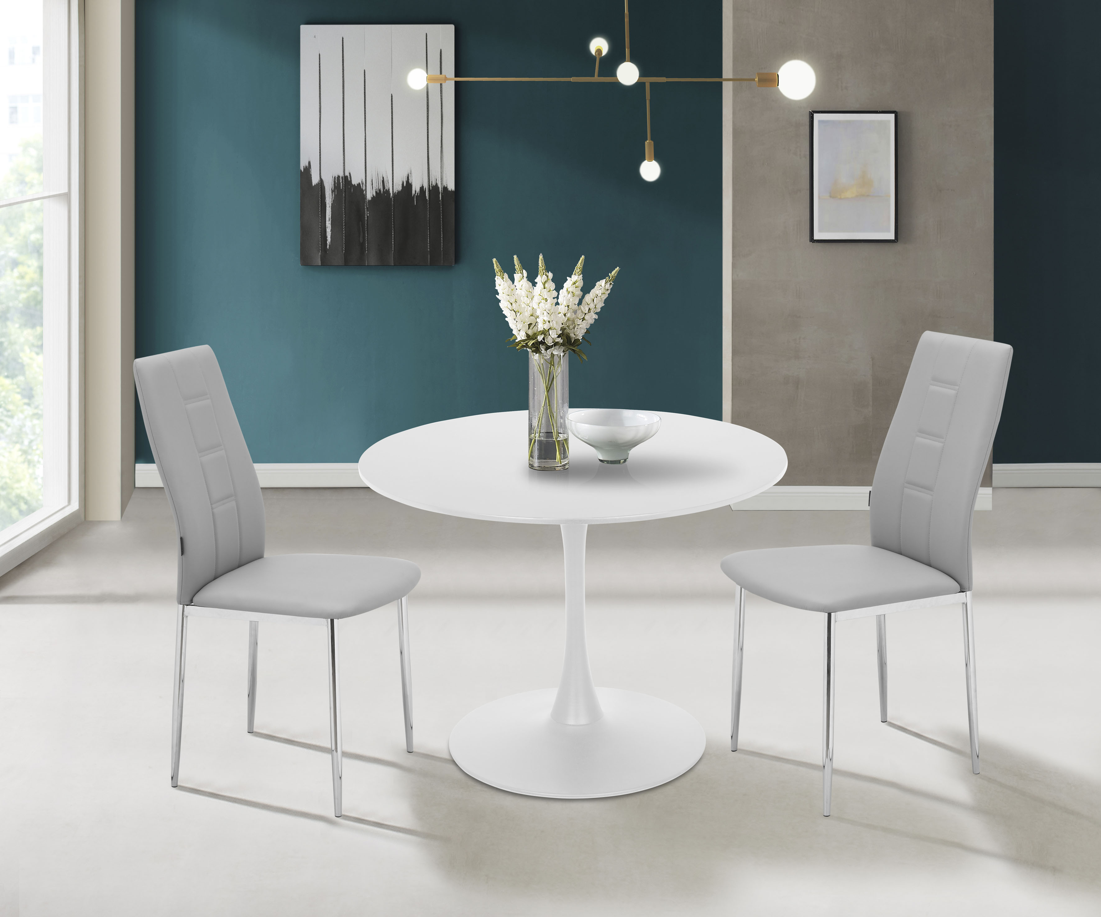 Esstisch OTTO HOME "Jahwe", weiß, B:100cm H:75cm T:100cm, Tische, Esstisch, Gestell aus Metall, Durchmesser 100 cm