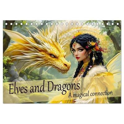 Elves and Dragons - A magical connection (Desk Calendar 2027 DIN A5 landscape), CALVENDO 12 Month DeskCalendar