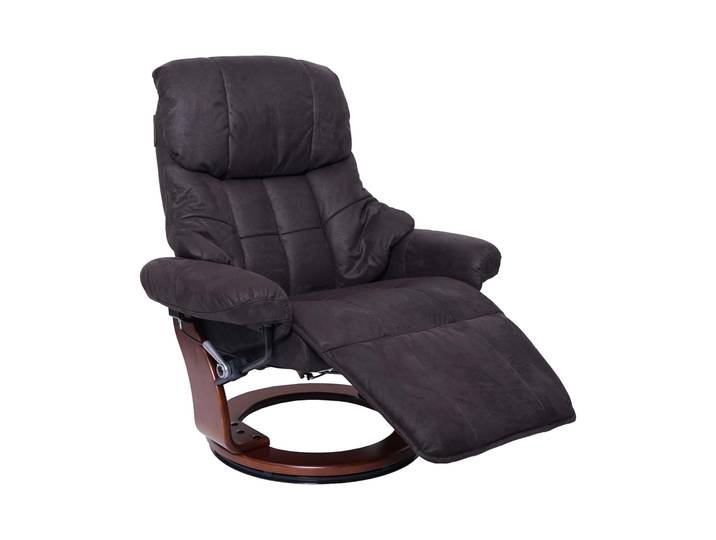 MCA Relaxsessel Calgary 2, Fernsehsessel Sessel, Stoff/Textil 150kg belastbar Braun-schwarz, Walnuss-Optik