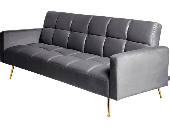 Jahnke Schlafsofa CHILLAX POSH, mit Schlaffunktion, edler Samtstoff & Füße im Gold-Look, Breite 213 cm