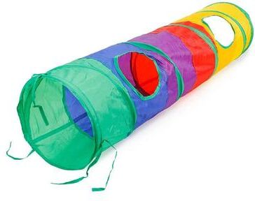 Inspired Living S Shape Cat Tunnel With Crinkle Paper Foldable Hideout & Chase Toy For Indoor Cats color Long Tunnels
