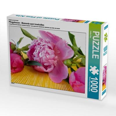 CALVENDO Puzzle Pfingstrosen - Ein Motiv aus dem Kalender Momente zum Innehalten | 1000 Teile Lege-Größe 64x48cm Foto-Puzzle für glückliche Stunden