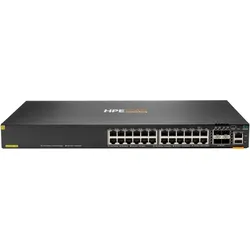 Aruba HPE Networking CX 6200F 24G 4SFP+ Switch (EN) (24 Ports), Netzwerk Switch, Schwarz