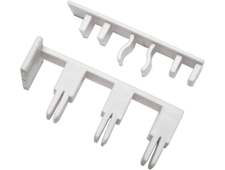 Gardinenstangen-Endstück GARDINIA mit Ausklinkung 3-läufig Gr. 1, weiss (weiß), 1 Stk., Gardinenstangenendstücke, Gardinenstangen-Endstück, Serie Flächenvorhang-Technik Atlanta 3-läufig