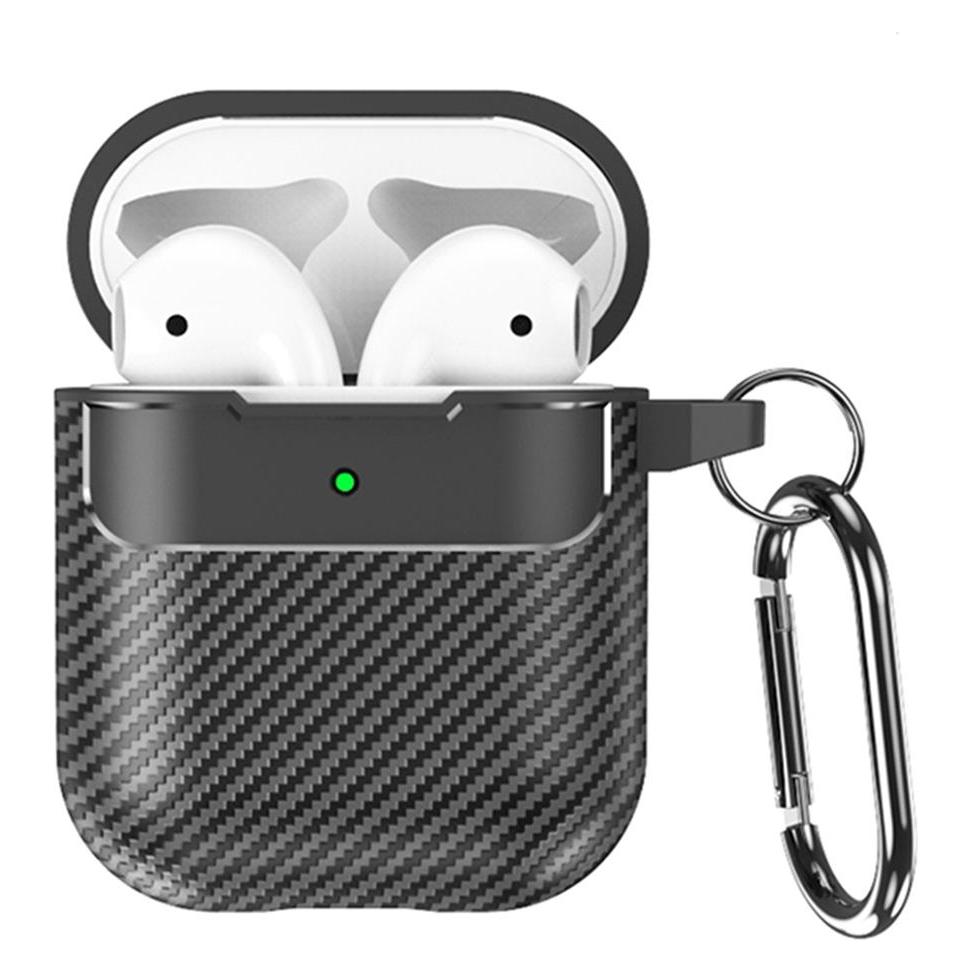 Techsuit - CarbonFiber - for AirPods 1 / 2 - Black (Kopfhörer Hülle) (56362645)