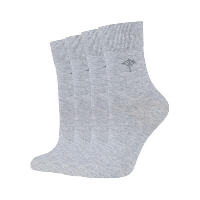 Socken JOOP "For your daily", Damen, Gr. 35-38, grau (fog melange), Baumwollmischung, meliert, unifarben, elastisch, Socken Socken, mit Cornflower-Logo, Rippenbündchen