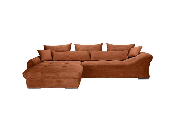 Carryhome Ecksofa, Rost, Metall, 3-Sitzer, Füllung: Schaumstoffflocken,Schaumstoffflocken,Schaumstoffflocken, L-Form, Ottomane links, 335x225 cm, seitenverkehrt erhältlich, haustierfreundlicher Bezug, Wohnzimmer, Sofas & Couches, Wohnlandschaften, Ecksofas