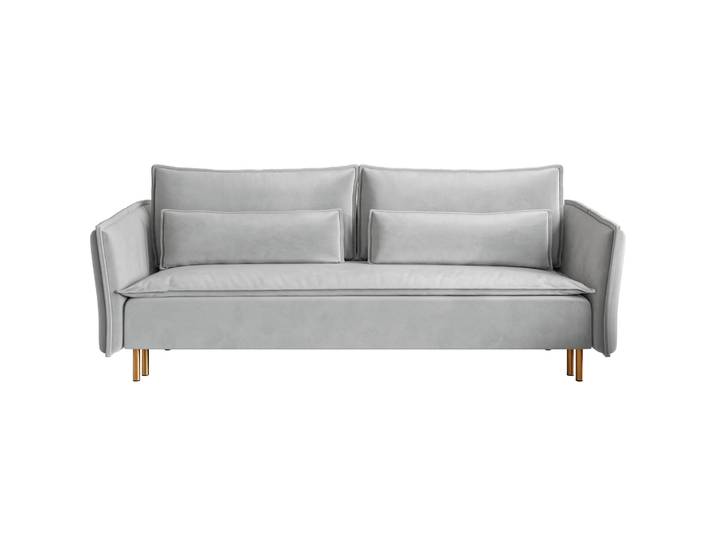 Dreisitziges ausklappbares Sofa Ummo mit Stauraum, hellgrauer