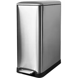 Kitchen Move Treteimer zur Mülltrennung EDGE 50L Edelstahl Silber