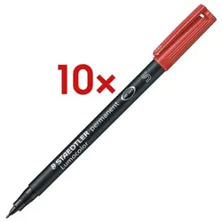 Staedtler 10x Universalstift »Lumocolor permanent S« rot
