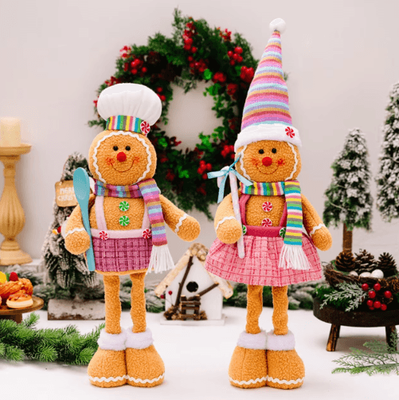 Inspire Picks Retractable Leg Gingerbread Man Christmas Decoration Doll girl