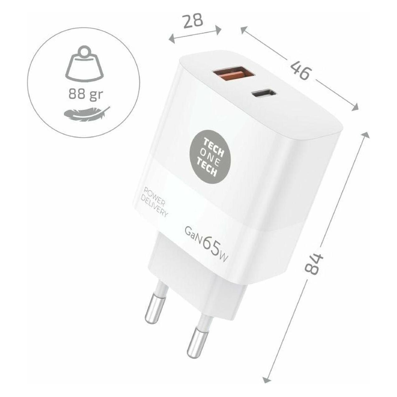 Tech One Tech Wandladegerät TEC2270 65 W (65 W, 2 Ports) (54605894)