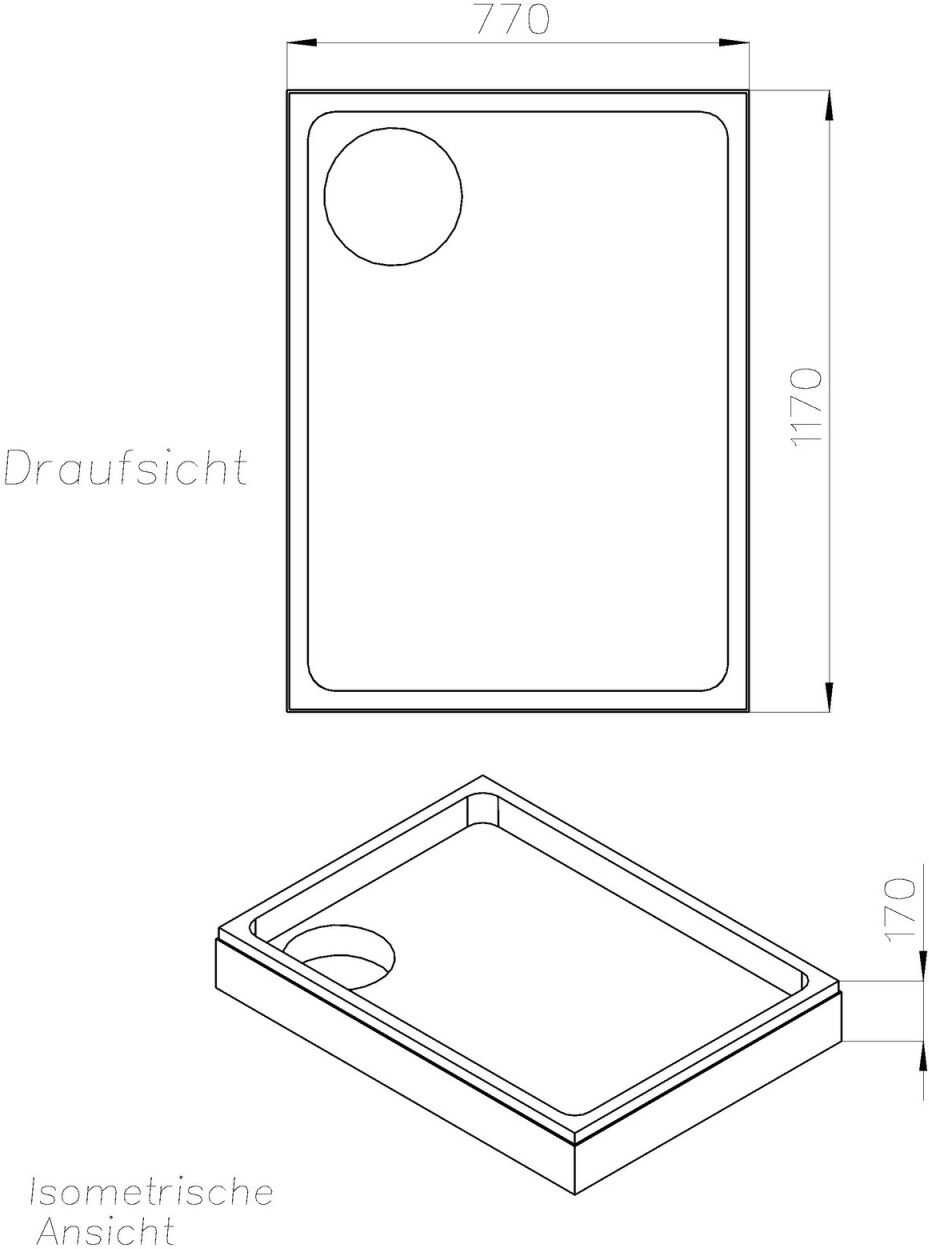 Neuesbad Wannenträger für Duscholux Ancona Trend 647 120x80x5 SD22876