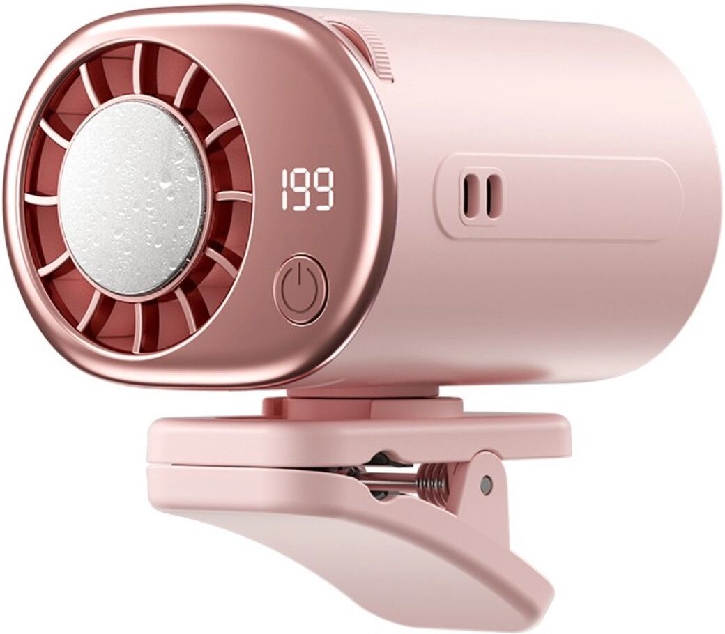 INF Tragbarer Halbleiter-Kühl-Clip-Taillenventilator – USB, hoher Luftstrom, ABS, vielseitig tragbar Rosa