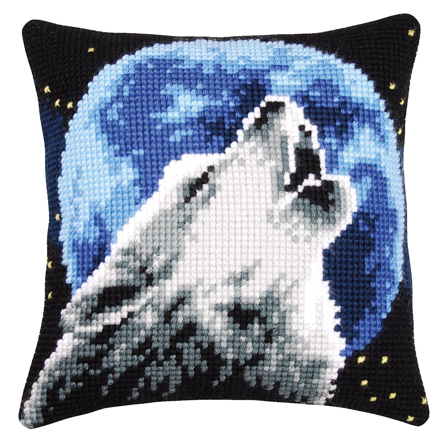 Kreuzstichkissen "Wolf"