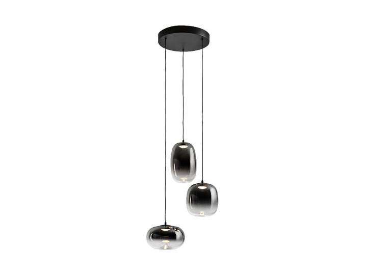 LED Design Pendellampe „Onice“ 3-flammig Schwarz, Rauchglas Schuller