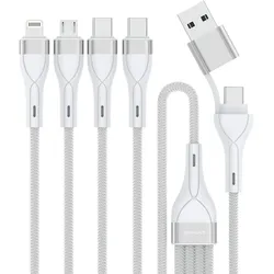 4smarts USB-C/A Multi-Ladekabel 4in2 1,2m, weiß