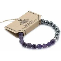 Faceted Gemstone Bracelet - Magnetic Amethyst