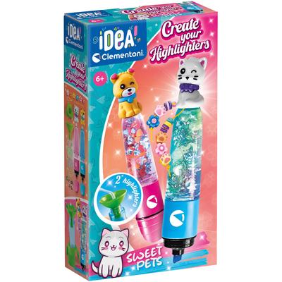 Kreativset CLEMENTONI "Idea, Deine Textmarker-Kreationen - Süße Tierfreunde", bunt, Kreativsets, Kinder, Kunststoff