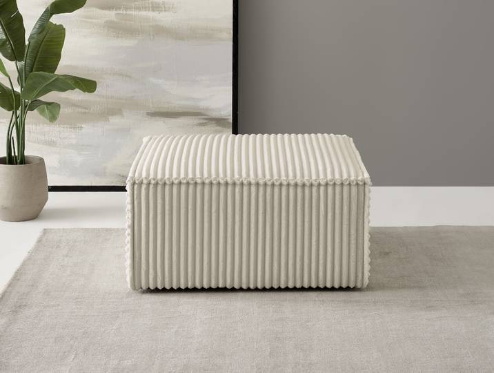 Hocker GOODPRODUCT FINNLEY Cord, Polsterhocker kombinierbar mit der Serie FINNLEY , beige (creme), B:80cm H:42cm T:80cm, Bezugstoff 100% PES ;Gramatur 400g/qm +/- 5%, Hocker, Hocker, passend zum Loveseat der Serie Finnley