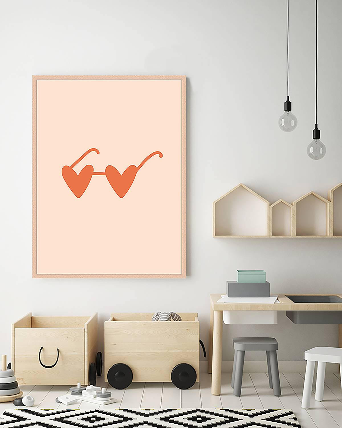 home24 Love Vision abstracte wanddecoratie, meerkleurig, 63 x 83 cm