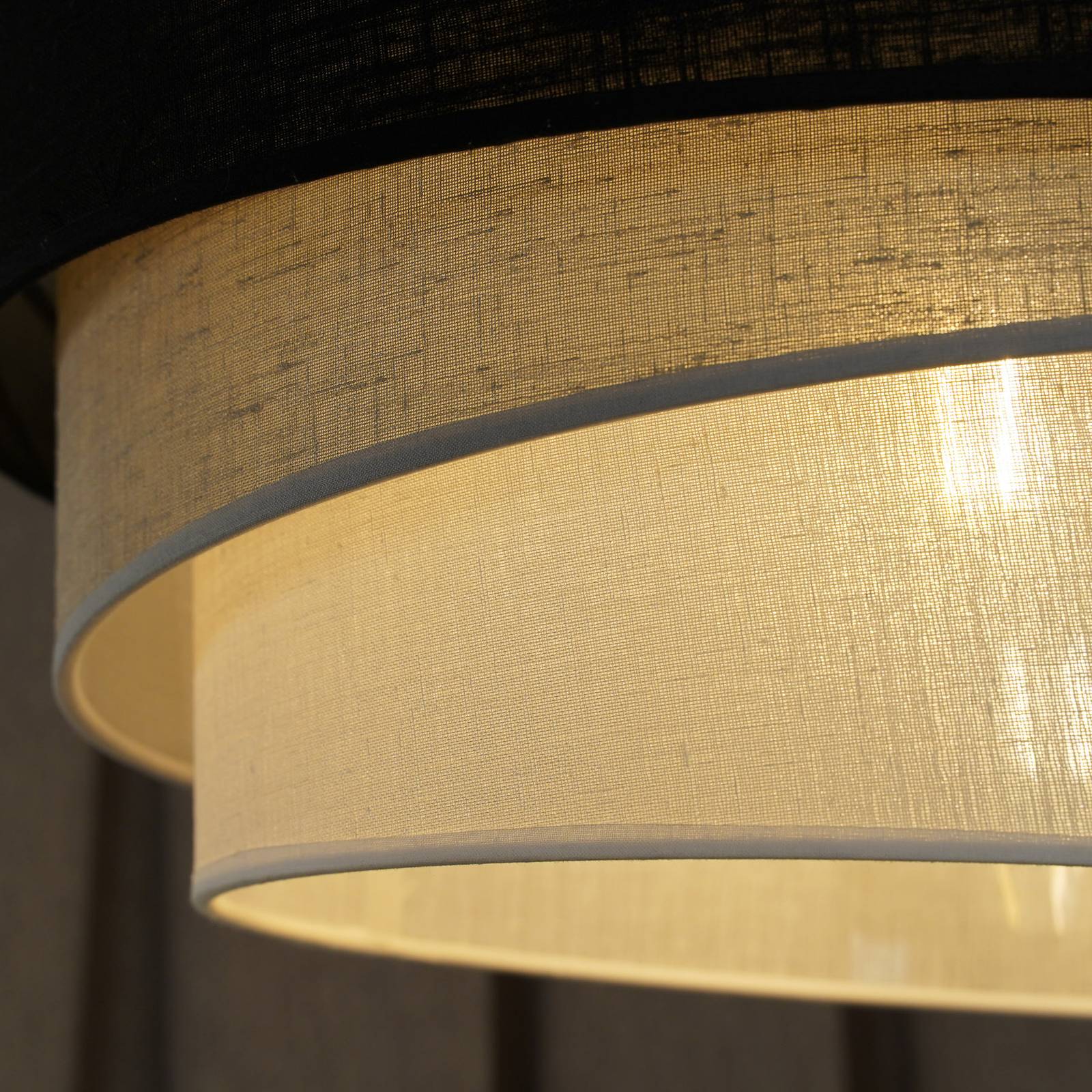 Deckenlampe Trio Duolla, dimmbar, Multicolour, für Wohn- / Esszimmer, Textil / Stoff / Seide, Modern, Deckenlampe