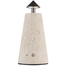 Tischleuchte Beistelllampe Leselampe Travertin Touchdimmer LED H 19 cm